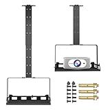 Salange 3-in-1 Projector Mount, Adjustable Height Ceiling/Wall Mount with Tray, Heavy-Duty Stand w Cable Management, Holds Up to 22 lbs, Ideal for Home Theater and Office (Black)