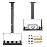Salange 3-in-1 Projector Mount, Adjustable Height Ceiling/Wall Mount with Tray, Heavy-Duty Stand w Cable Management, Holds Up to 22 lbs, Ideal for Home Theater and Office (Black)