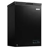 Igloo 3.5 Cu Ft. Upright Deep Freezer Chest- Deep Freezer with Quick Freezing System & Adjustable Thermostat- Low Noise Freezer with Removable Basket & LED Lights for Homes, Garages & Basements- Black