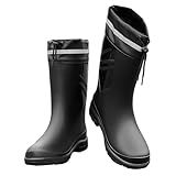 Ovyuzhen Rain Boots for Men Garden Boots Waterproof Mens Rubber Shoes with PVC Comfort Lightweight Work Mud Boots Resistant Durable Slip for Fishing Farming Gardening