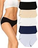 voenxe Seamless Underwear for Women,Hipster No Show Ladies Panties Line,Breathable Stretch Bikini,Invisible Workout Briefs,Comfortable Soft Undies,Gym Underpants,5 Pack