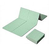 METACHOICE Foldable Yoga Mat 10 mm Thick Extra Wide 72"x28", Non Slip Travel Exercise Pad, TPE Compact Folding Pilates Floor Cushion for Home Gym & Nap, Mint Green