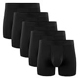 5Mayi Mens Underwear Boxer Briefs for Men Cotton Men's Boxer Briefs Black Pack of 5 M