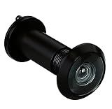 TOGU TG3016YG-BC UL Listed Solid Brass HD Glass Lens 220-degree Door Viewer Peephole with Heavy Duty Privacy Cover for 1-3/8" to 2-1/6" Doors, Matt Black Finish