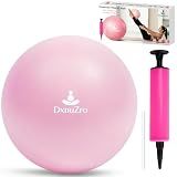 DxnuZro 9 Inch Pink Pilates Ball, Exercise Stability Yoga Ball Small Exercise Ball with Air Pump for Core Workout, Balance Training, Home Gym, Office, Physical Therapy Anti-Burst PVC