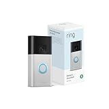 Like-New Ring Battery Doorbell (newest model), Home or business security with Head-to-Toe video, Live View with Two-Way Talk, and Motion Detection & Alerts, Satin Nickel