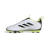 adidas Unisex-Kids Goletto IX Laceless Firm Ground/Multi Ground Soccer, White/Black/Lucid Lemon, 3