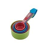 FARBERWARE 5-Piece Measuring Cup Set with Coffee Scoop, Durable Plastic Nesting Measuring Cups with Easy-Read Markings, BPA-Free, Dishwasher Safe