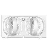 shinic 9" Twin Window Fan with 180°+90° Rotatable Fans, 3-Speeds, Vertical Window Fan with Rigid & Accordion Expanders, Width Adjustable (21.65" to 33.27"), Ideal for Home, Kitchen, Bedroom, Office