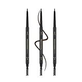 3 Pcs Waterproof Eyebrow Pencil Dark Brown, Premium Eye Brow Pencil Brn with Spoolie Brush, Longwearing for Perfect Brows, Professional, Precision, Defines, Universal Benefit Eyebrow Pencil, O'CHEAL
