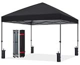 ABCCANOPY Pop Up Canopy - Outdoor Patio Portable Canopy Tent Heavy Duty for Backyard and Deck with 4 Sandbags(Black, 10x10)