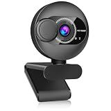 Webcam for PC with Microphone - 1080P FHD Webcam with Privacy Cover, Noise Cancellation, Wide-Angle Lens, Auto Light Correction, Plug and Play USB Web Camera for Laptop, Desktop, PC, Mac, Zoom, Skype