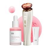 INIA Flare 3-in-1 Microcurrent Facial Device Red Light Therapy for Face and Neck Massager Tool with Heat & Vibration for Skincare Puffiness, Firming, Smoothing