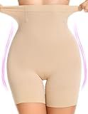 SIMIYA Shapewear Tummy Control Shorts for Women, 5-IN-1 Body Shaper High Waisted Girdle Boyshort Slip Short for Under Dresses Nude