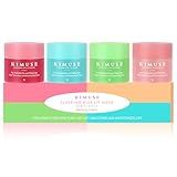 KIMUSE Lip Mask Set, 4PCS Lip Sleeping Mask Overnight Treatment Lip Care Products, Moisturize & Nourish, Flaky, Cracked Dry Lips, Intense Hydration with Shea Butter (SET)