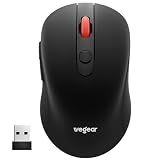 wegear USB Wireless Mouse for Laptop PC Mac, 2.4GHz Cordless Mouse-Black