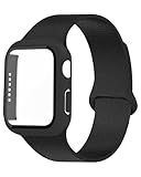 Magnetic Silicone Band and Case Compatible with Apple Watch Band 40mm 41mm 42mm 44mm 45mm 46mm Women Men, Soft Waterproof Sport Strap for iWatch Series 11 10 9 8 7 6 5 4 3 2 1 SE
