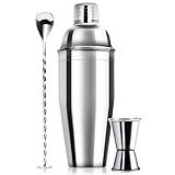 WPHUAW 24oz Cocktail Shaker Bar Set-Professional Margarita Mixer Drink Shaker Professional Stainless Steel Bar Tools Built-in Bartender Strainer for Martini Kit