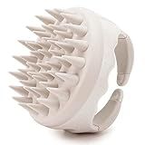 Hair Scalp Massager Shampoo Brush Hair Scrubber Washing Brush Silicone Scalp Exfoliator for Dandruff Removal- Beige