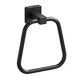 Matte Black Towel Ring for Bathroom, Kitchen Bath Towel Holder Hangers Wall Mount Heavy Duty Stainless Steel