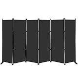 MAYOLIAH 6 Panel Folding Privacy Screen 9ft Wide 6ft Tall Room Divider