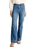 KUNMI Women's Wide Leg Jeans High Waisted Straight Leg Stretchy Denim Pants with Pockets