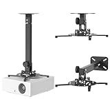 JOY worker Universal Projector Ceiling Mount Wall Bracket Holder Fits Flat or Sloped Ceiling Height Adjustable with Extendable Arms for Home and Office Projector