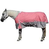 LEAFOREST 1200D Turnout Horse Winter Blanket Waterproof Breathable Snow Proof Heavy Blankets 200g Fill Sheet in The Barn, Stable, Stall, Pasture, Paddock Pink Grey 75 inches