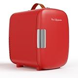 NEWBULIG Mini Fridge for Bedroom, Office & Car, Portable 4L/4.23QT Mini Refrigerator for Skincare with Handle, Ultra-Quiet Energy-Saving Compact Cooler for Drinks, Food, Skincare & Makeup, 12V AC/DC