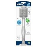 Dr. Brown's Soft Touch No Scratch Baby Bottle Cleaning Brush, Nipple Cleaner & Suction Cup Base for Easy Storage, BPA Free, Gray (Pack of 1)
