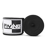 FIVING Boxing Hand Wraps Inner Gloves for Men Women, 180 Inch Elasticated Thumb Loop Bandages, Wrist Wrap Protection Muay Thai MMA Kickboxing Martial Arts Punching Bag Training (Black)