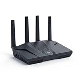 GL.iNet GL-MT6000 (Flint 2) WiFi 6 High Speed Gaming Routers for Wireless Internet, 2 x 2.5G Ethernet Ports for Fiber Optic Modem, Long Range Computer VPN WiFi Router, Home & Business