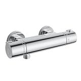 FUGO RV Thermostatic Shower Faucet,RV Bathroom Shower Faucet, 4 Inch RV Shower Faucet Valve, Soild Brass, Chrome
