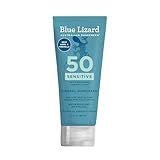 Blue Lizard SENSITIVE Mineral Sunscreen with Zinc Oxide, SPF 50+, Water Resistant, UVA/UVB Protection with Smart Cap Technology - Fragrance Free, 3 oz. Tube