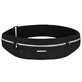 GUZACK Slim Running Belt for Phone 6.8'', Ultra Light Running Belts for Women/Men, Zipper Waterproof Running Waist Pack, Reflective Running Fanny Pack With 3 Separate pouch