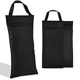 Unfilled Sandbag with Dual Compartment for Yoga, Waterproof 600D Oxford Outer Fabric & Double Leak-Proof Inner Bag for Strength Training, Pilates, Yoga (Black, 2 Pack Not Include Fillers)