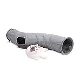 PAWZ Road Cat Tunnel Collapsible S Shape Cat Tunnels for Indoor Cats Cat Play Tube 51 Inches Long 10.5 Inches in Diameter