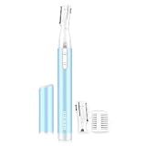 aisleek Eyebrow & Facial Hair Trimmer, Precision Detailer with Rinseable Blade, Battery Operated, Double-Sided Razor for Fine Hair, Chin & Peach Fuzz, Compact Pen Size, Safe & Gentle Touch-ups