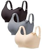 Angelhood Seamless Nursing Bra for Women Wire Free Full Coverage Comfort Maternity Bra with Extra Extender,3P