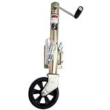 Marine Side Wind Bolt-On Swivel Trailer Jack with 1,500 lbs. Capacity, Zinc Coated with 8" Caster for Boat, Sport Craft, Snowmobile, and Recreational Trailers