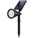 InnoGear Solar Spot Lights, Outdoor Solar Lights Solar Spotlights Flag Pole Light Waterproof Landscape Lighting Outside for Flag Uplighting Backyard Patio Pathway Statue Palm Tree Sign, Cool White