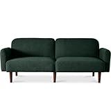 Best Choice Products 77" Mid Century Modern Boucle Loveseat Sofa, Couch, Convertible Sofa Sleeper Bed w/Real Wood, Removable Armrest - Evergreen