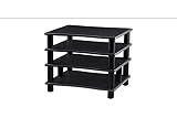 Monolith 4 Tier Audio Stand XL - Open Air Design, Each 1 Inch Shelf Supports up to 84.9 Lbs, Total Max Weight 350 Lbs, Perfect Way to Organize AV Components, Black