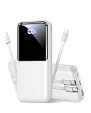 Portable Charger Power Bank - 15000mAh Battery Pack Portable Phone Charger with Built in Cables 22.5W Fast Charging Powerbank Compatible with iPhone Android Samsung Phone, Travel Camping Essential