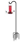 FEED GARDEN 76'' Bird Feeder Pole, Heavy Duty Shepherds Hooks for Outdoor with 7-Prong Base, Adjustable Shepherds Hook for Hummingbird Feeder, Lanterns, Plants, Wedding Decor (1 Pack)