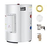 VEVOR 10 Gallon Electric Water Heater, Hot Water Heater 1600W, w/LED Display, Knob Control, IPX4 Waterproof, Side Connection On-Demand Heaters for Shower, Bath