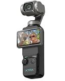 Xtra Muse, Vlogging Camera with 1'' CMOS & 4K/120fps Videos, Pocket Camera with 3-Axis Gimbal Stabilizer, Fast Focusing, Face/Object Tracking, Digital Video Camera for Photography, Digital Camera