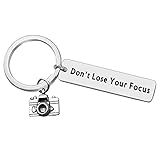 Photographer Gift Camera Lovers Keychain Don't Lose Your Focus Keyring Christmas Graduation Birthday Gifts for Photography Inspirational Gifts for Photo Lovers Photo Club Camera Encouragement Gift
