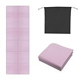 QCBF Foldable Yoga Mat for Travel, 6mm Thick, with Storage Bag, non Slip Tpe Sports Pilates Mat, 72 x 24 x 0.2Inches