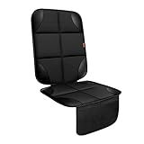 XHYANG Car Seat Protector 1 Pack Car Seat Cushion Mat Thickest Padding,Waterproof 600D Fabric Car Seat Covers for Non-Slip Backing Mesh Pockets for Baby and Pet (Black, 1 Pack)